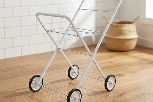How Does the Round Tube Folding Laundry Washing Trolley Cart Simplify Laundry Logistics for Hotels and Dormitories?