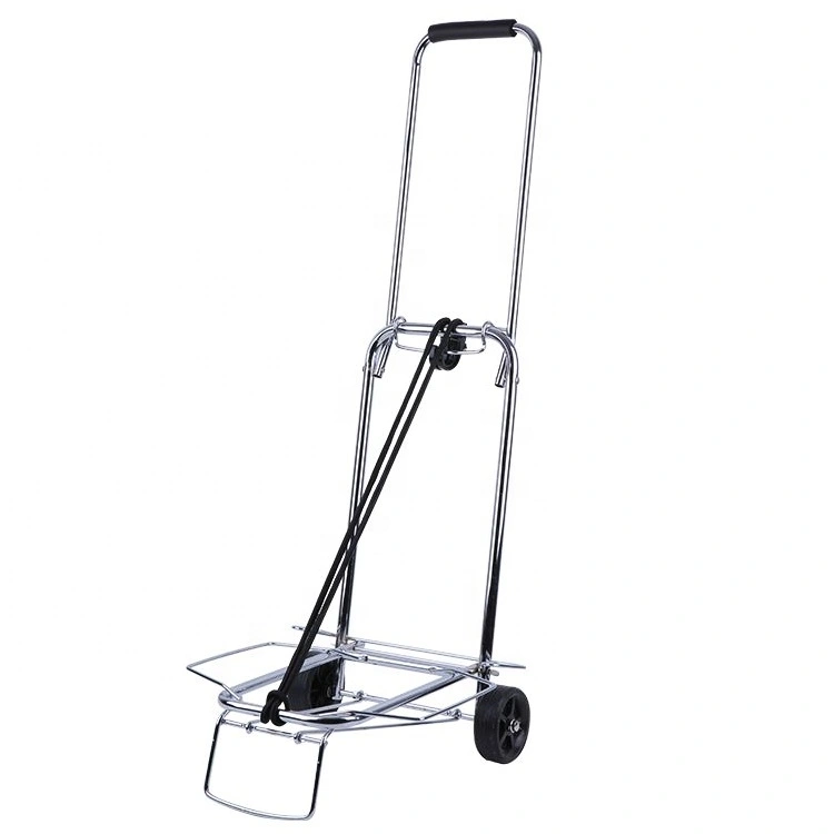 Chrome-Plated Metal Foldable Luggage Cart