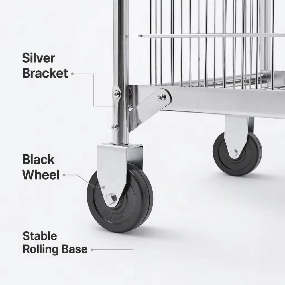 Rolling Wire Basket Office Mail Delivery Cart