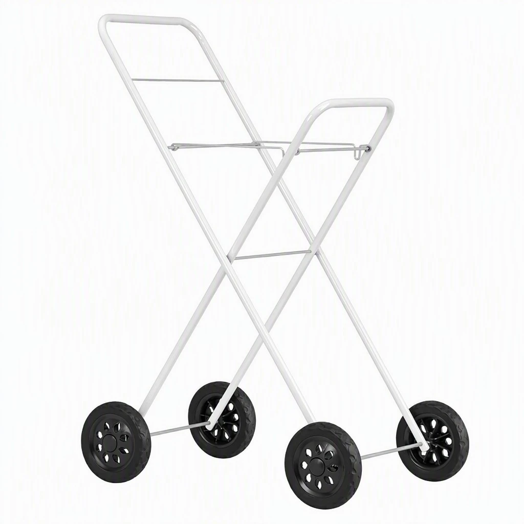 Round Tube Folding Laundry Washing Trolley Cart